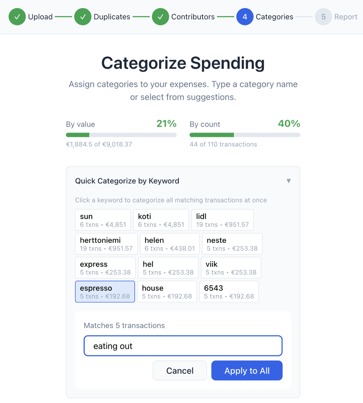Bank Statement Analyser screenshot
